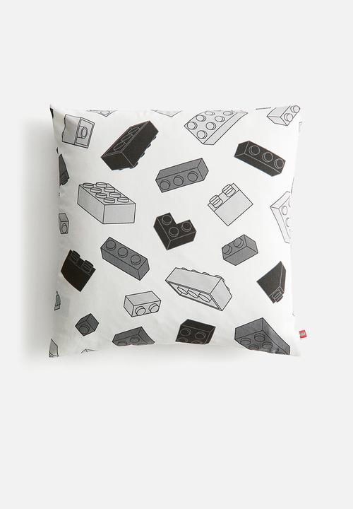 H&M - Patterned cushion cover - grey/lego