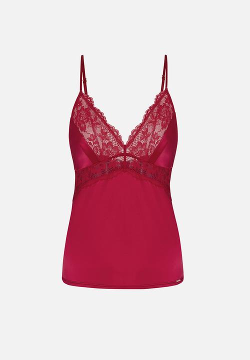 DORINA - Lyra-satin camisole - red