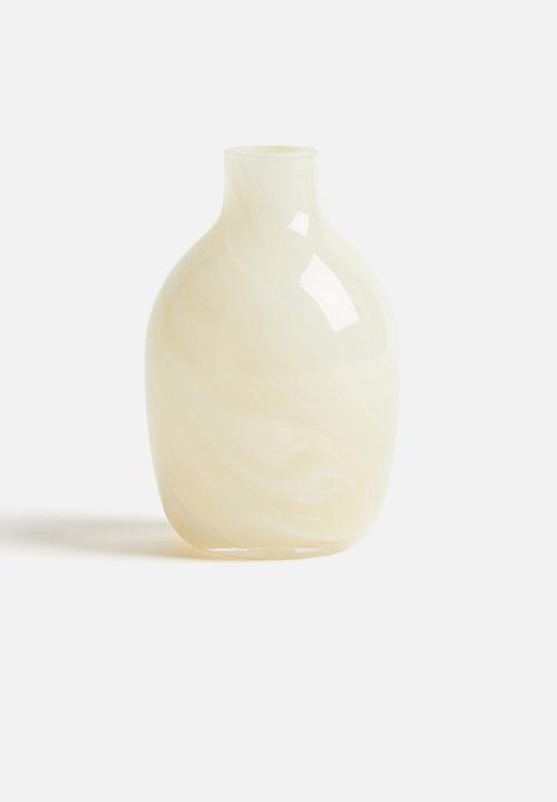 H&M - Small glass vase - light yellow