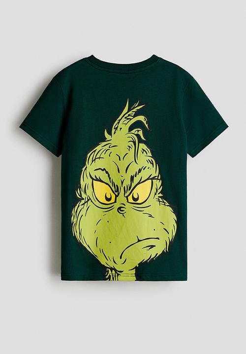 H&M - Printed t-shirt - dark green/the grinch