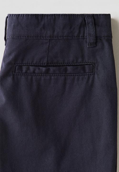 H&M - Cotton chino shorts - navy blue 