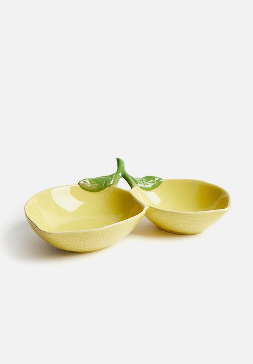 H&M - Lemon-shaped double serving bowl - yellow lemons