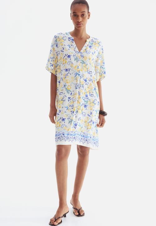 H&M - Viscose tunic dress - white lemons