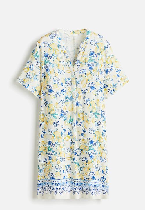 H&M - Viscose tunic dress - white lemons