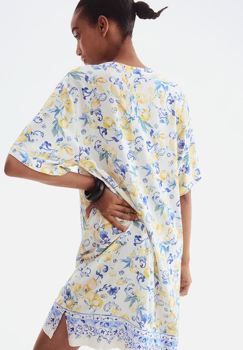 H&M - Viscose tunic dress - white lemons