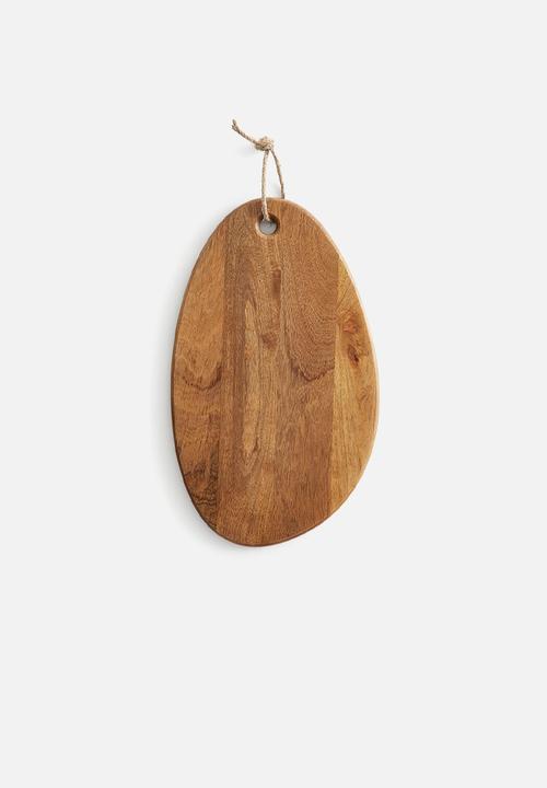H&M - Asymmetric mango wood cutting board - brown