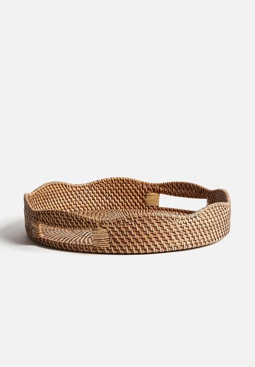 H&M - Rattan tray - beige