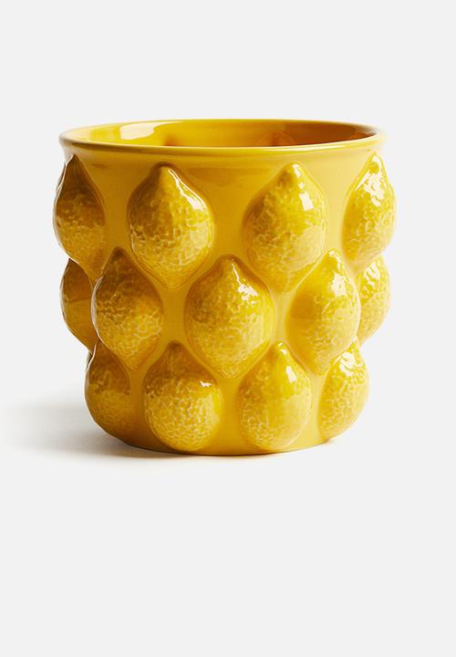 H&M - Stoneware plant pot - yellow