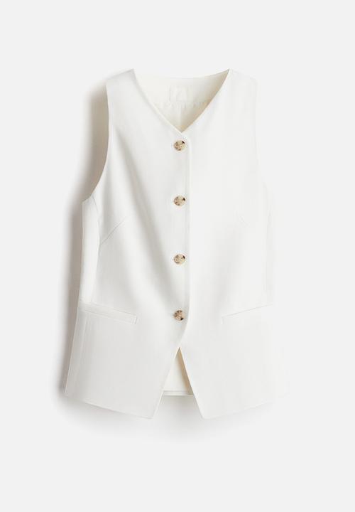 H&M - Long waistcoat - white