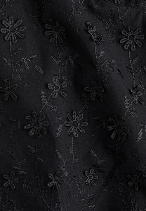 H&M - Appliquéd cotton dress - black