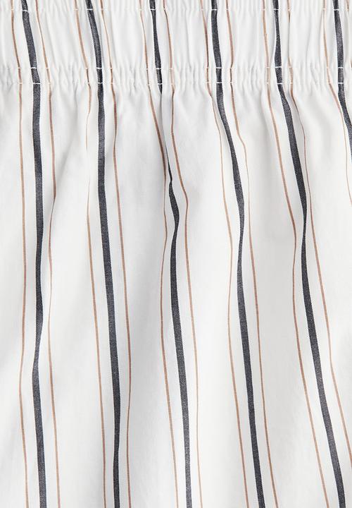H&M - Ankle-length cotton trousers - white striped