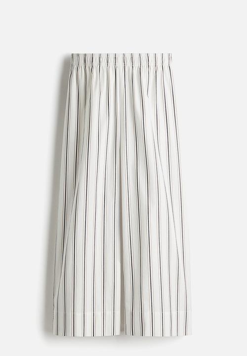 H&M - Ankle-length cotton trousers - white striped