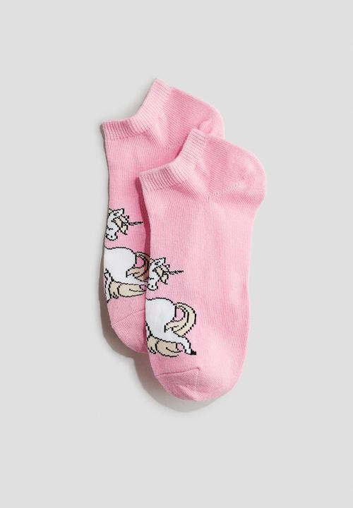 H&M - 7-Pack trainer socks - pink/unicorns
