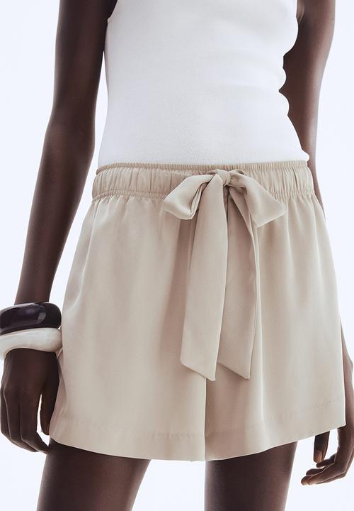 H&M - Twill drawstring shorts - beige