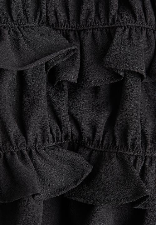 H&M - Frill-trimmed strappy top - black