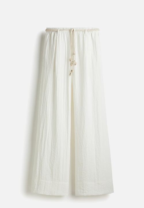 H&M - Macramé-belt trousers - white