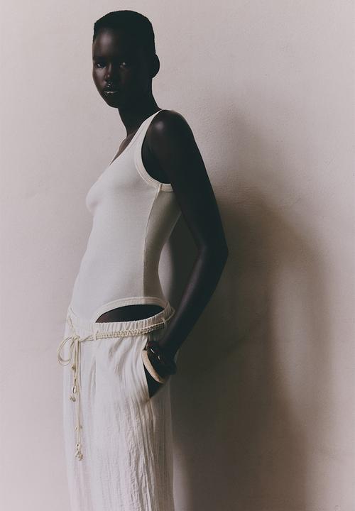 H&M - Macramé-belt trousers - white