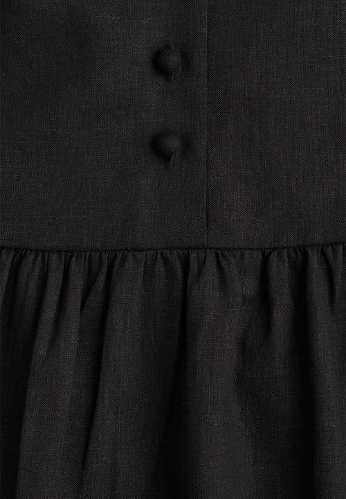 H&M - Linen-blend dress - black