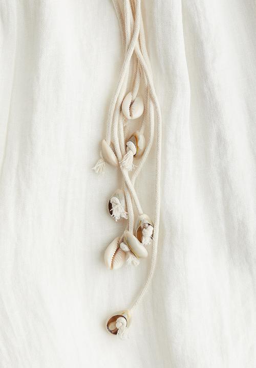 H&M - Macramé-belt trousers - white