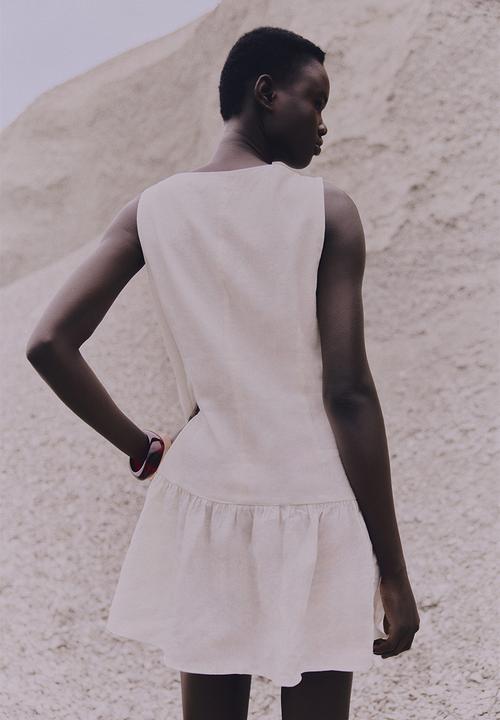 H&M - Linen-blend dress - cream