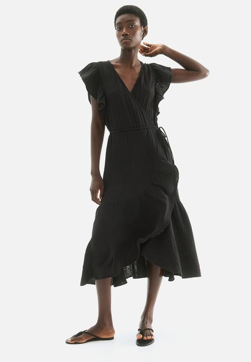 H&M - Muslin wrap dress - black
