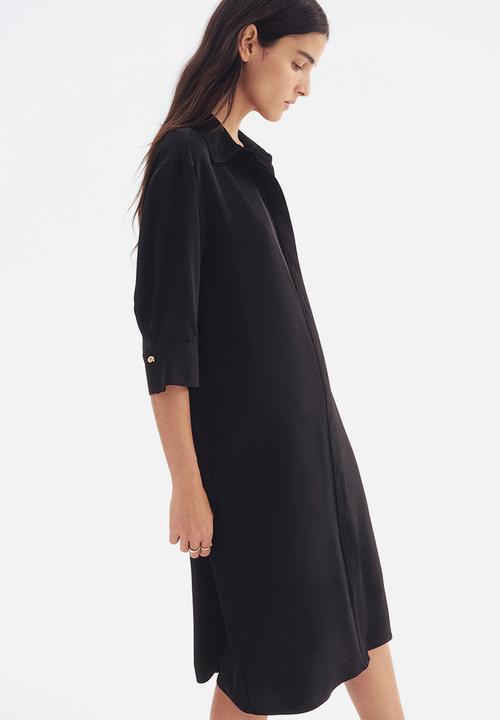 H&M - Belted shirt dress - black