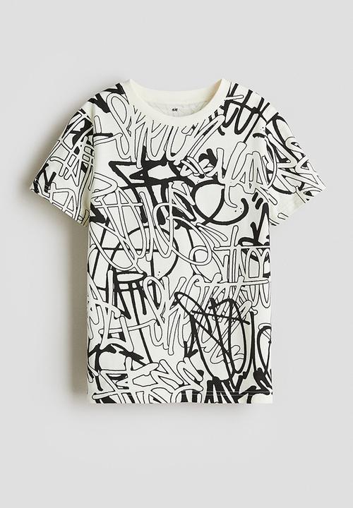 H&M - Printed cotton T-shirt - white/patterned