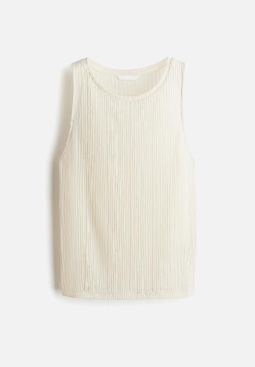 H&M - Rib-knit vest top - cream