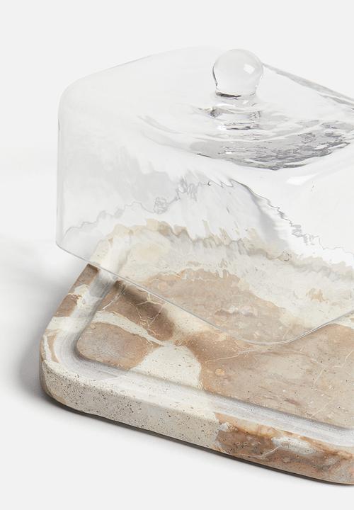 H&M - Marble butter dish - light beige marbles