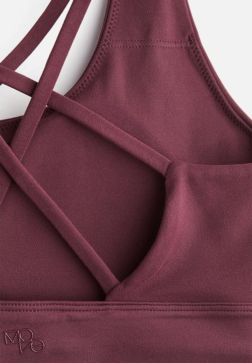 H&M - Medium support sports bra with softmove™ -  light burgundy