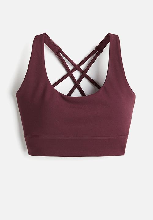 H&M - Medium support sports bra with softmove™ -  light burgundy