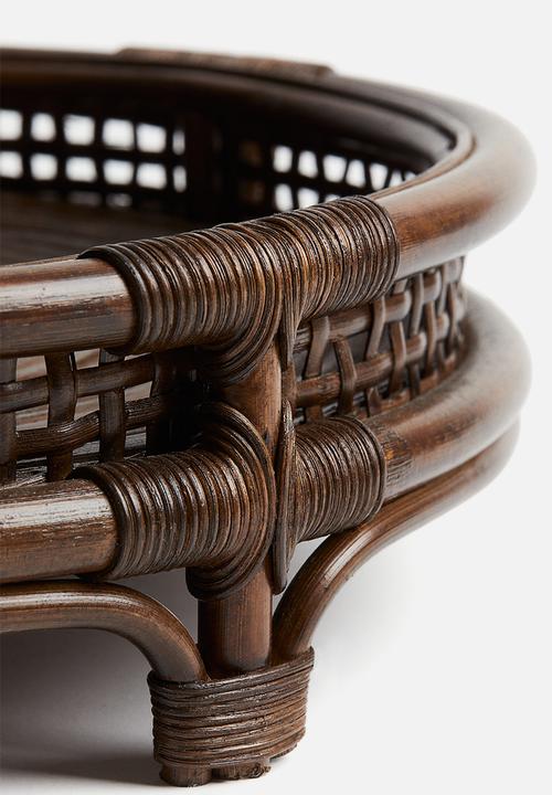 H&M - Round rattan tray - brown