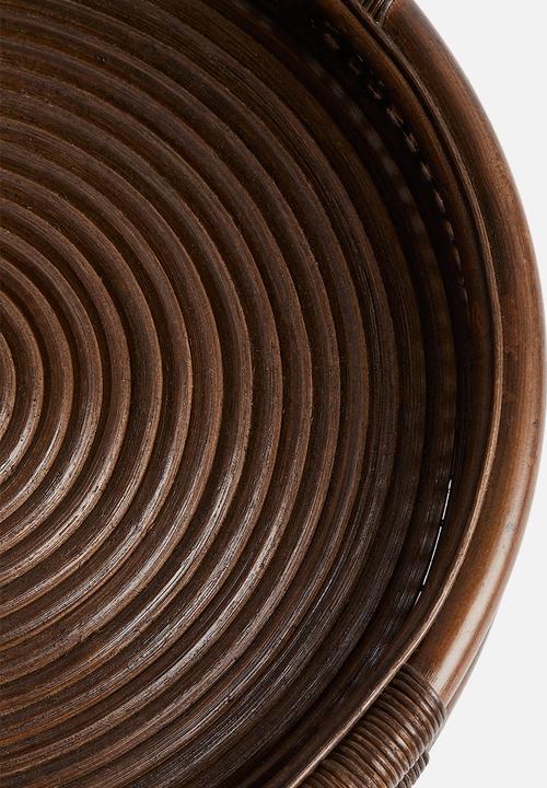 H&M - Round rattan tray - brown