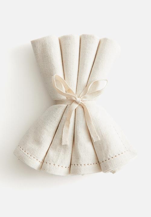 H&M - 4-pack linen-blend napkins - cream