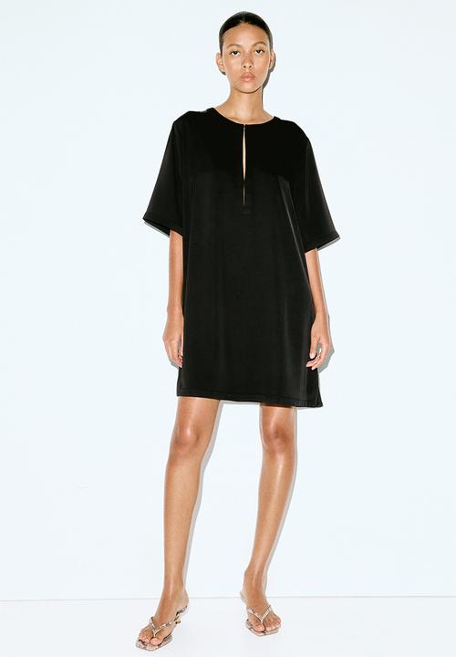 H&M - Twill shift dress - black