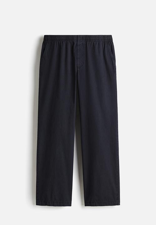 H&M - Relaxed fit cotton trousers - dark blue