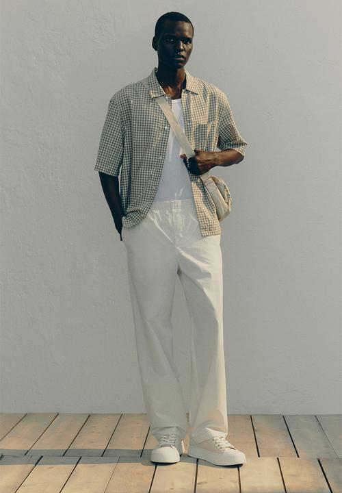 H&M - Relaxed fit cotton trousers - cream