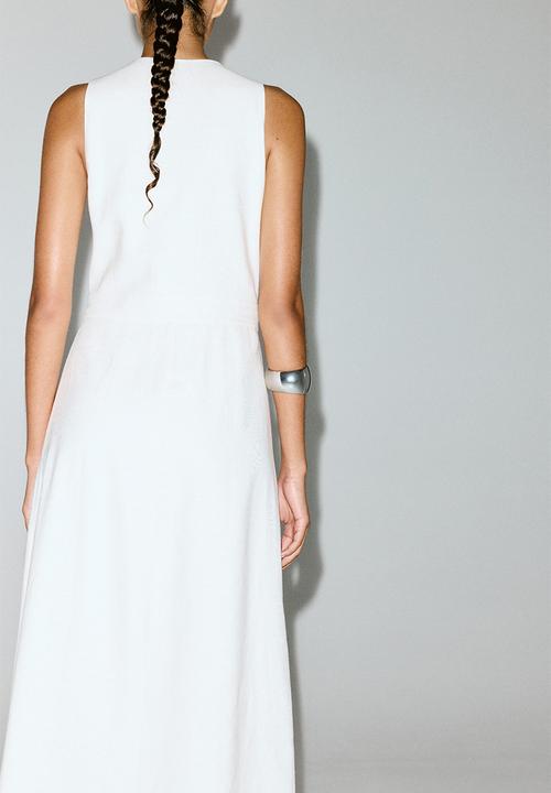 H&M - Linen-blend wrap dress - white