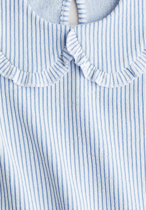 H&M - Collared a-line dress -  blue/white striped