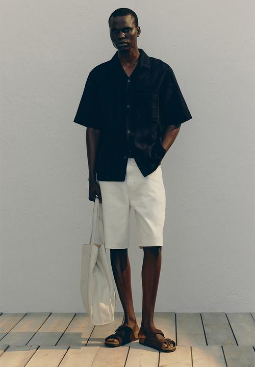 H&M - Regular fit textured resort shirt - navy blue