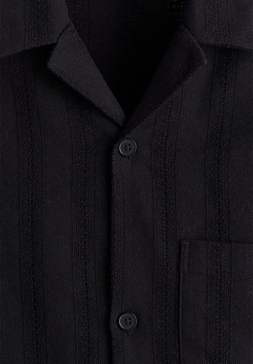H&M - Regular fit textured resort shirt - navy blue