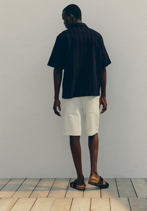 H&M - Regular fit textured resort shirt - navy blue