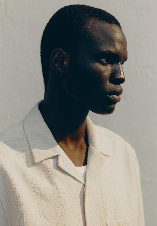H&M - Regular fit textured resort shirt - cream 