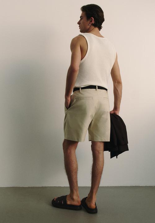 H&M - Relaxed fit linen-blend shorts - beige