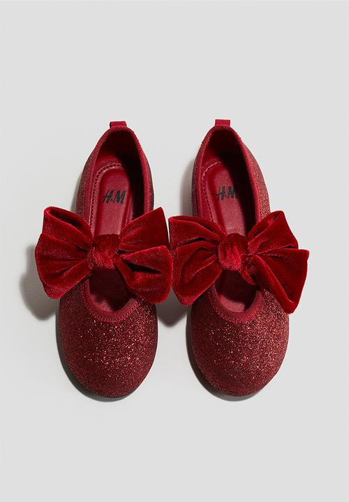 H&M - Bow-detail ballet pumps - red/glittery