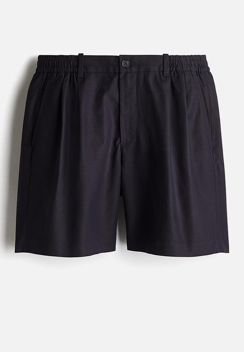 H&M - Relaxed fit linen-blend shorts - navy blue