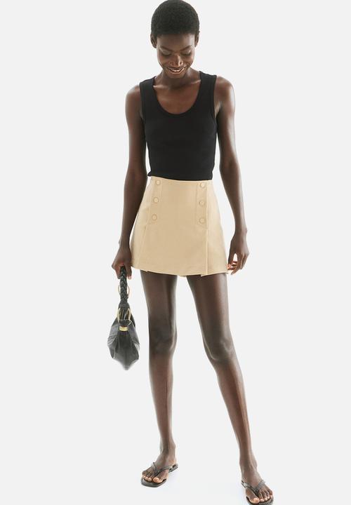 H&M - Button-front skort - beige