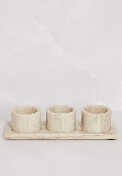 Sixth Floor - Marble snack bowls set of 3 - natural