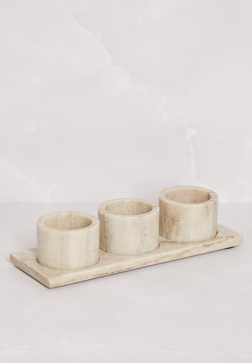 Sixth Floor - Marble snack bowls set of 3 - natural