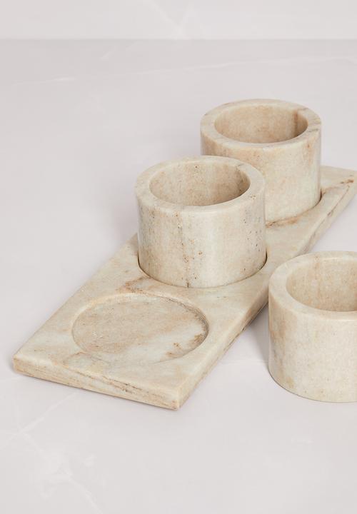 Sixth Floor - Marble snack bowls set of 3 - natural
